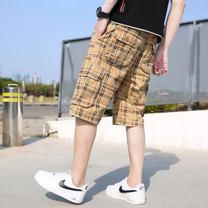 Shorts Bermuda décontractés pour homme 100% coton à carreaux, épais, multi-poches, taille mi-haute, style streetwear, écologiques - Product Image 2