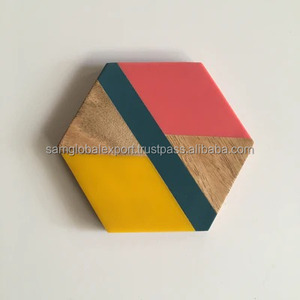 Luxury Marble Resin Inlay Square <b>Thermal</b> Insulation Coaster High Quality Wooden Splicing Tea <b>Coffee</b> <b>Cup</b> Mats Home Decor Angel - Product Image 2