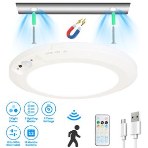 Lampada da Soffitto Ricaricabile con Sensore di Movimento, Magnetica, Wireless, con Timer e Telecomando, Funzione di Dimmerazione Continua - Product Image 1