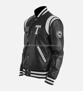 Chaqueta de moda de cuero auténtico con cremallera personalizada para hombre de buena calidad a precios al por mayor chaqueta de cuero de color personalizado para hombre - Product Image 2