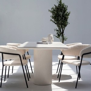 Vandana Aureo Vertex Micro-Concrete <b>Dining</b> <b>Table</b> with Modern Minimalist Design - Product Image 3