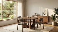 Table basse ronde moderne avec 4 chaises, design décoratif, garantie 1 an, mobilier de salon 4 places, bois de caoutchouc compact