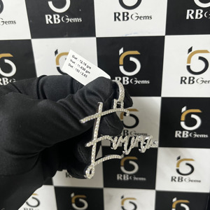 RB Gems Personalized Emma Name Pendant 925 <b>Silver</b> Gold Plated Crystal Letter <b>Charm</b> Everyday Wear Unisex Luxury Style - Product Image 2