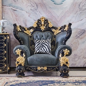 Luxury Tufted Chesterfield <b>Sofa</b> Traditional European Carved <b>Wood</b> <b>Frame</b> Fabric Upholstered Living Room Couch - Product Image 5
