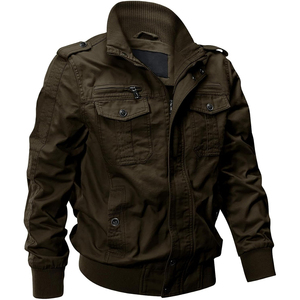 Veste élégante et fonctionnelle en toile à col montant, avec plusieurs compartiments de rangement, style militaire contemporain - Product Image 5
