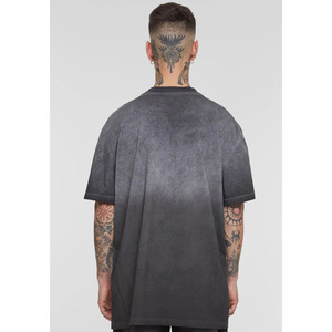 Streetwear Custom Solid Printing Breathable Oversized Boxy Vintage Distressed Sun Faded Acid Wash 100% Cotton T-shirt Men - Product Image 6