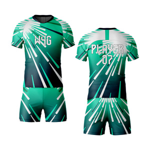 Ensemble de maillots de football pour hommes avec logo d'équipe personnalisé imprimé, 100% polyester, écologique, respirant, séchage rapide, uniformes de football - Product Image 1