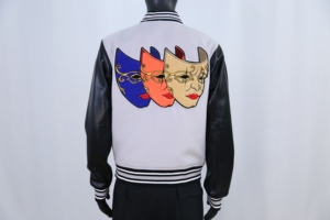 Veste de baseball d'hiver personnalisée en laine mérinos 100% avec broderie chenille, style hip-hop, pour hommes, avec manches en cuir - Product Image 5