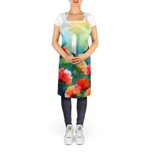 Ohio Scarlet claveles acuarela Unisex gran delantal Multicolor para cocinar jardinería-servidor de cocina para adultos mujeres hombres - Product Image 5