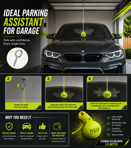 Neo Sportings Guide de stationnement de garage non électrique avec boule de guidage et corde réglable, aide au stationnement de voiture réutilisable pour les places de stationnement de garage à domicile - Product Image 3