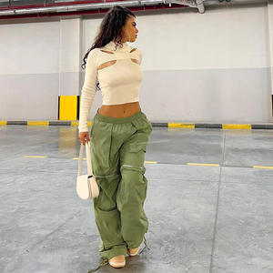 Pantalones Cargo Antiestáticos de Secado Rápido para Mujer, Estilo Urbano, de Pierna Ancha, con Bolsillos, Económicos - Product Image 4