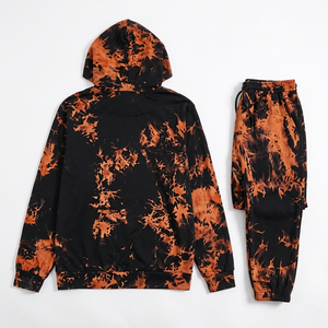 Conjunto Deportivo Unisex con Capucha, Manga Larga, Estampado Naranja y Negro, Transpirable, de Poliéster, Corte Holgado, para Otoño - Product Image 2