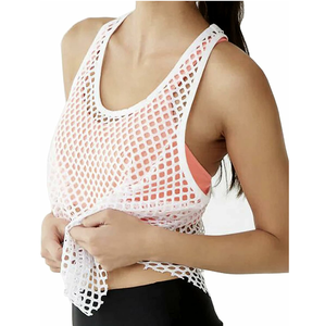 <b>Mens</b> Regular Fit Cotton Mesh Tank Top Custom See-Through Sleeveless Workout Basketball Wrestling <b>Singlet</b> <b>for</b> Summer Mesh Shirts - Product Image 2