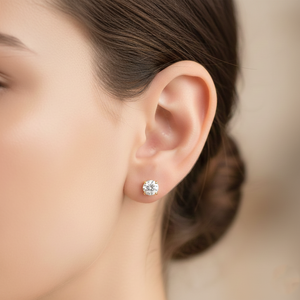 <b>Fine</b> Jewelry 2.00ctw Round Solitaire Lab Diamond 14K Solid Gold Luxury Women's <b>Stud</b> <b>Earrings</b> for Anniversary & Party Gift - Product Image 3