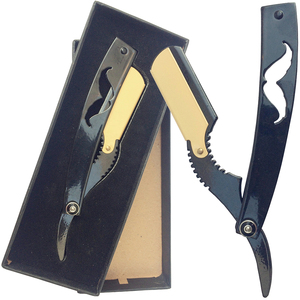 Navaja de barbero plegable profesional con caja, de acero inoxidable, de una sola hoja, para afeitar la barba de los hombres. - Product Image 6