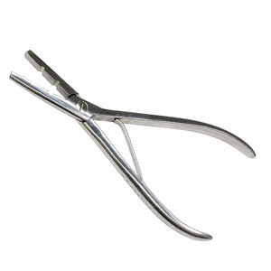 Pince à extensions capillaires professionnelle de 7 pouces en acier inoxydable de haute qualité, outil de sertissage pour micro-anneaux et perles, avec emballage personnalisé et étiquetage du logo - Product Image 1