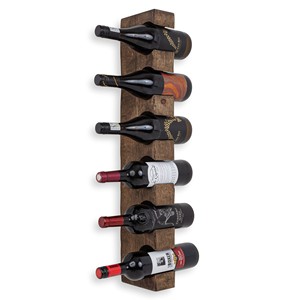 ชั้นวางไวน์ติดผนังไม้มะม่วงสไตล์เรียบง่ายพร้อมที่แขวนแก้ว - Product Image 3