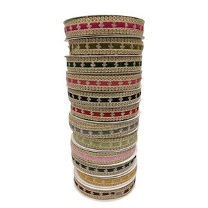 High Quality Designer Cotton Net Lace Ribbons Crochet <b>Yarn</b> Machine Embroidered <b>Sequins</b> Garter Dress Decoration Wholesale Price - Product Image 1