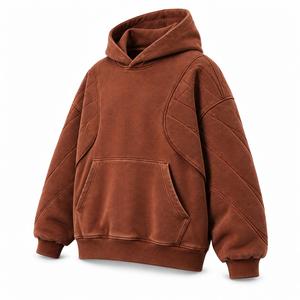 Sweat à capuche oversize pour homme, couleur unie, en molleton de coton, décontracté, avec poche avant, manches classiques, pour l'hiver, coupe ample, brodé, ODM, faible MOQ - Product Image 3