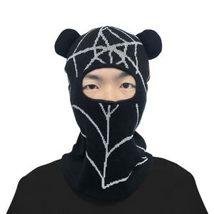 Diseña tu propia máscara de esquí reflectante sublimada y personalizada con orejas de oso, protección para deportes al aire libre, fabricante de pasamontañas. - Product Image 2