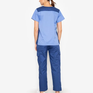 Women <b>Scrub</b> Custom Logo Professionalism Comfortable Buckle Satin Nurse Hospital Uniform Knitted Nursing <b>Scrubs</b> <b>Sets</b> - Product Image 3