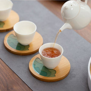 <b>Bamboo</b> Resin Tea & Coffee Cup Mat <b>Table</b> Coaster & Pads - Product Image 2