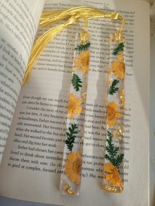 Glue Drop <b>Bookmark</b> Dried Flower Specimen Gold Foil Rose Gold Foil Eco-Friendly Resin Customized Design Teacher's Day Mother's - Product Image 3