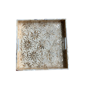 Bandeja de Servir de Madera Decorativa Ecológica y Elegante con Perlas, Rectangular, para Decoración del Hogar y Cocina, Apta para Lavavajillas y Microondas, Venta al Por Mayor - Product Image 2