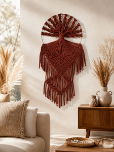 Tapisserie murale bohème en macramé, tissée en coton, attrape-rêves, arbre de vie, décoration intérieure pour chambre à coucher, chambre d'enfant - Product Image 1