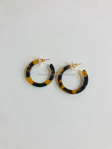Pendientes de aro de resina de lujo hechos a mano para mujer, muy pulidos, brillantes, personalizables, estilo de moda india, novedad de 2025 - Product Image 6