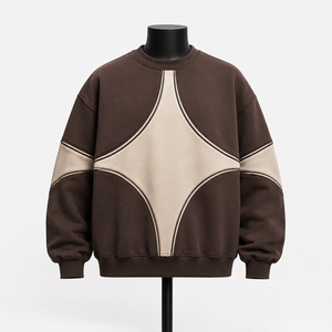 Sudadera Personalizada para Hombre, Cuello Redondo, Felpa, Estilo Urbano, Color Block, Fabricante, Venta al Por Mayor - Product Image 1