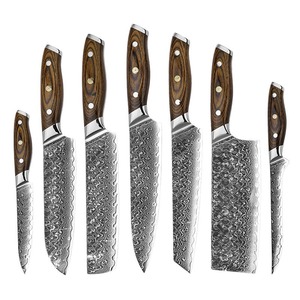 Ensemble de couteaux de cuisine en acier damas fait main avec manche en bois, ensemble de couteaux de chef pour l'extérieur - Product Image 3