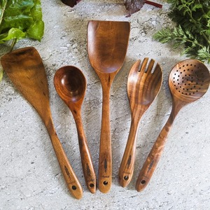 Wooden Spoon Teak Wooden Utensils Wooden Spoons for Cooking Kitchen Home at <b>cheap</b> price - Product Image 3