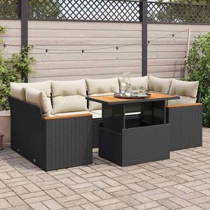 Conjunto de Sofás Modulares Grandes de Ratán PE Negro para Jardín, Elegante Colección de Muebles para Exteriores - Product Image 1