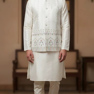 Royal Noir safed <b>Kurta</b> - Product Image 1
