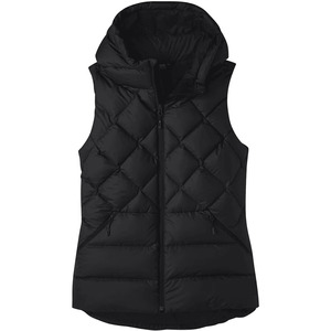 Gilet matelassé d'hiver pour femme, respirant, en coton, sans manches, avec capuche amovible - Product Image 1