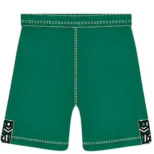 Pantalones Cortos de Rugby Verde Esmeralda y Blancos con Cordón Ajustable, Cintura Elástica, Ribete en Contraste, Personalizables, Transpirables, para Entrenamiento Deportivo y Equipos - Product Image 2