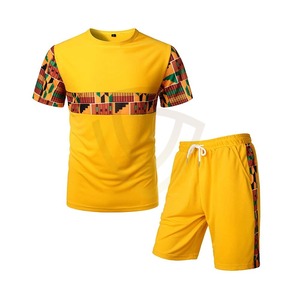 Conjunto de verano para hombre, servicio OEM, ropa informal transpirable de secado rápido, camiseta de algodón de manga corta y conjunto de pantalones cortos - Product Image 1