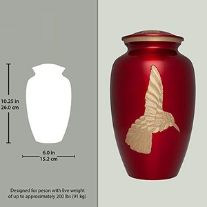 Urne commémorative funéraire en laiton de style exécutif pour cendres d'adultes, avec finition décorative lisse - Product Image 3