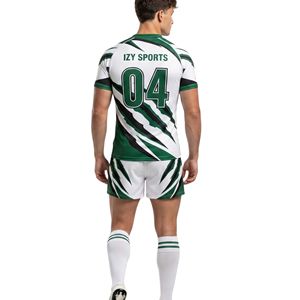 Tenues de rugby imprimées par sublimation à motif chevron, en tissu extensible léger, ensembles d'uniformes de rugby pour équipes - Product Image 3