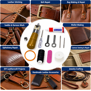 Kit de Costura de Cuero de Varias Piezas con Agujas, Hilo y Herramientas para Joyería ZetomedPro - Product Image 2