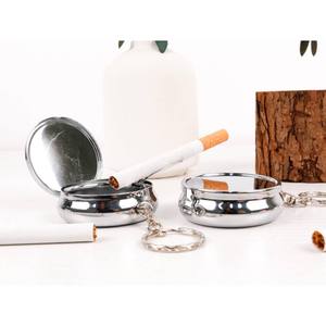 Bold Blossom New Stainless Steel Metal Ash Tray Shiny <b>Polished</b> with Antique Finishing Used at Home/<b>Car</b> Manufactured In India - Product Image 2