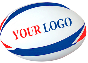 Pelota de Rugby inflable de cuero de marca con costura Kick Pass Scrum Line Try Forma ovalada Tamaños 3 4 5 Fabricante de agarre de goma - Product Image 2