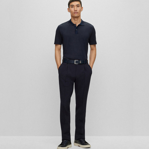 Camisa Clásica de Punto Sólido para Hombre, Manga Corta, Cuello Casual, Anti-Pilling, de Lino, para Uso Diario, Personalizable con Marca - Product Image 3