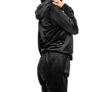 Fashionable Hot Selling Winter Solid Casual Vintage Long Velvet Tracksuit Cotton Women's <b>Zip</b>-<b>Up</b> <b>Hoodie</b> & Jogger Set 2-Piece - Product Image 6