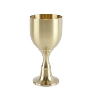 Coupe Kiddush en métal plaqué or élégante, de haute qualité, finition mate, gobelet de Shabbat, écologique, durable, art moderne, unique, vente en gros - Product Image 1