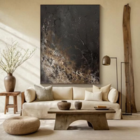 Impression abstraite Wabi Sabi impressionniste faite à la main, impression à l'huile sur toile personnalisée, décoration intérieure, art mural tendance B&C ART