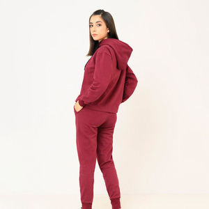 Women's High Quality Plus Size Breathable Hoodie Sweatpants Set with Winter Logo Fleece Tracksuits 100% Cotton fabric for unisex - Product Image 4