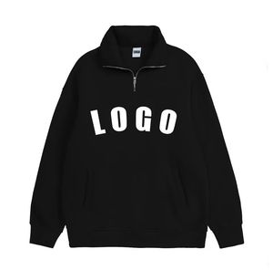 Wholesale Stand Collar Men Coat Hoodie Half Zipper Long Sleeve Hoodie Fashion Design Casual Pullover 1/4 zip hoodie quarter zip - Product Image 5