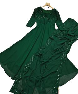 Nouveau Dernier Look Rich Party Wear Georgette Imprimé Crêpe Indien Filles Porter Prêt à Porter Pas Cher Bas Prix En Gros Surat Ethnique - Product Image 1